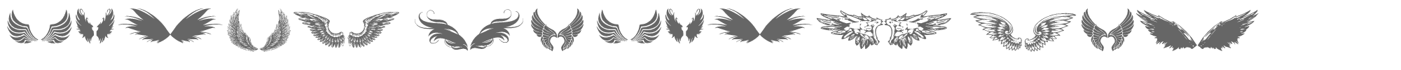 Sample characters Wings of Wind TFB Font